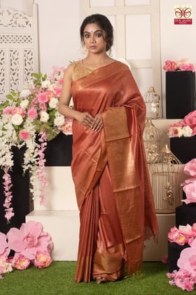 Handwoven Tussar Muga Silk Saree