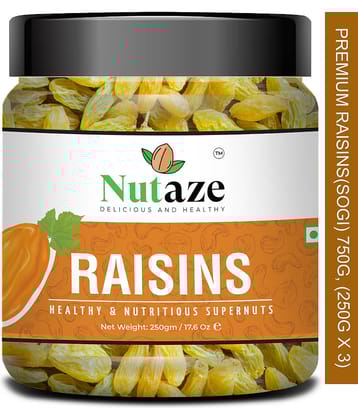 Nutaze Premium Raisins | Rare Indian Raisins 750g, 250g x 3 | Natural Sun Dried | 100% Authentic | 100% Natural