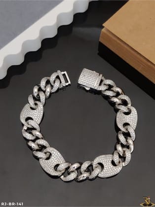 High quality Cuban Design Dual Shap Men’s Fashion Diamond Bracelet BR-141