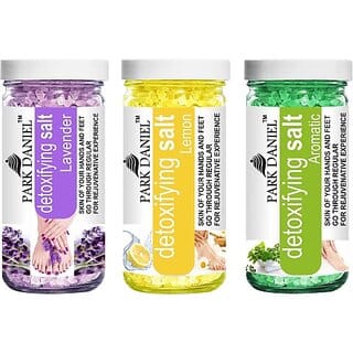 PARK DANIEL Premium Lavender, Lemon &amp; Aromatic Bath Salt- For Refreshing, Soothening &amp; Whitening Skin- Pedicure &amp; Manicure Salt Combo Pack of 3 Jars of 200 gms(600 gms) (600 g)