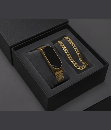 Fadiso Fashion Gold Metal Digital Men's Watch