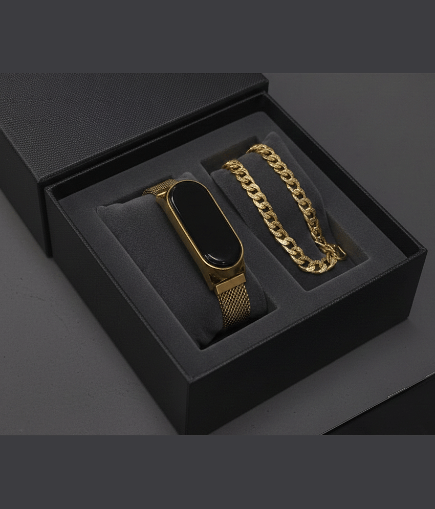 Fadiso Fashion Gold Metal Digital Men's Watch