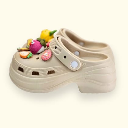 Fruit Jelly Heel Clogs Beige-38