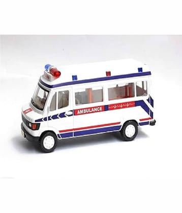 Kidsaholic Plastic Ambulance Toy Car for kids with openable gate.