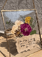 Custom Note Pressed Flower Frame  Personalised Hanging Botanical Art