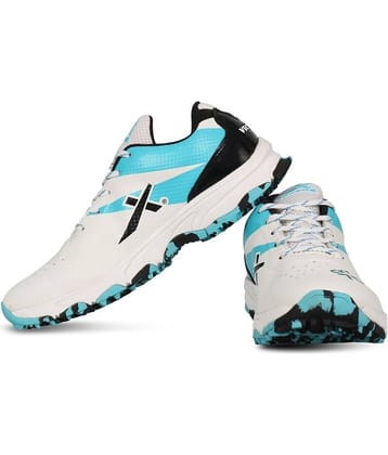 Vector X CKT-700 Cricket Shoes for Men (White-Black-Seagreen)