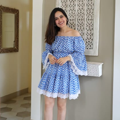 Zic Zac Cotton Printed Dress-XS