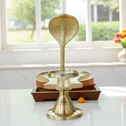 Brass Jaladhari Argha Shivling � Religious Shiva Accessory, Height : 6 Inch (ZMAS420 F)