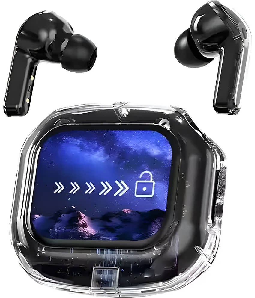 VEhop AIR MAX TOUCH SCREEN Bluetooth True Wireless (TWS) In Ear 24 Hours Playback Low Latency,Powerfull bass IPX4(Splash & Sweat Proof) Black