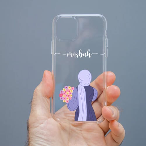 Personalized Cute Girl Transparent Silicon Case Customised with Name for Oppo, Vivo, Redmi, Realme, Poco, Mi, OnePlus, Samsung, iPhone, and More - design 8