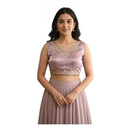 womens zimmi choo embroidered v-neck padded blouse lavender 38 ready self alterable 36-40 pid63947