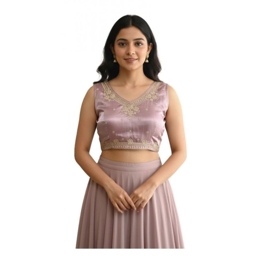womens zimmi choo embroidered v-neck padded blouse lavender 38 ready self alterable 36-40 pid63947