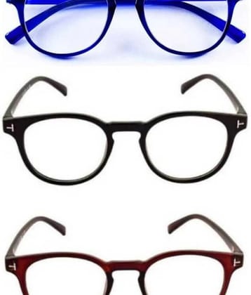 Elligator Multicolor Oval Sunglasses ( Pack of 3 ) - Medium