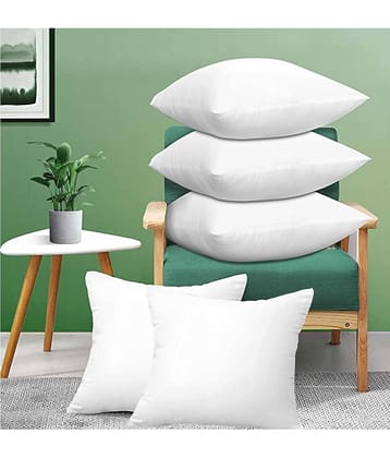 JDXONLINESALE Set of 5 White Poly Cotton Filled Cushion