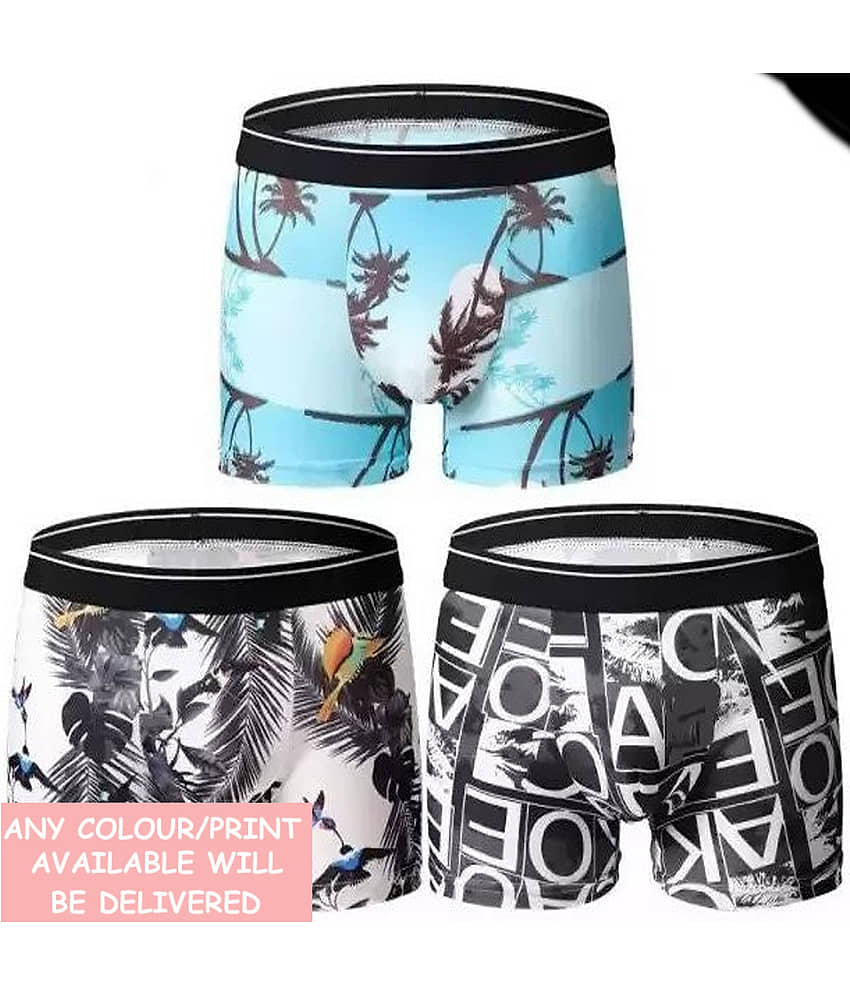 CAVENDRES Pack of 3 Nylon Trunks For Men's ( Multicolor1 )