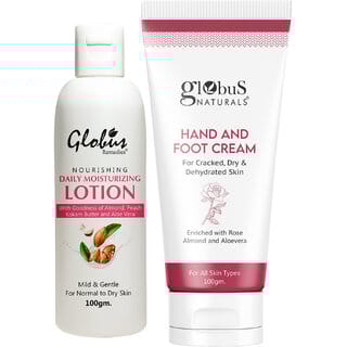 Globus Naturals Butter Soft Body Care Combo Daily Moisturzing Body Lotion  Hand and Foot Cream
