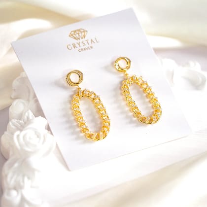European Style Zircon Chain Link Earrings