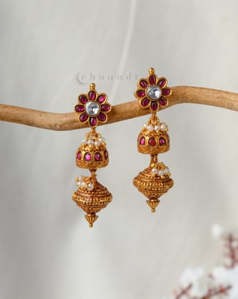 Gold Polish Silver Earrings CHE2055
