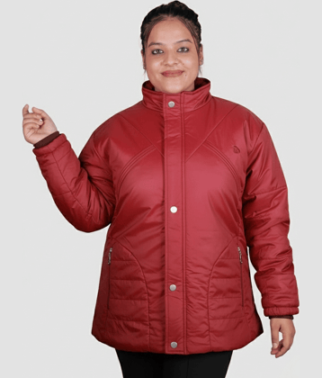 LOVE LONDON Women High Neck Bomber Jacket ( Brown )