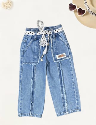 Girls Straight Fit Jeans [GJ-991] (1-12Years)-1-2Y (Size - 18) / Blue / Denim