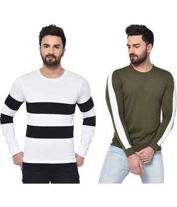 Glito Pack of 2 Cotton Regular Fit Men's T-Shirt ( White )