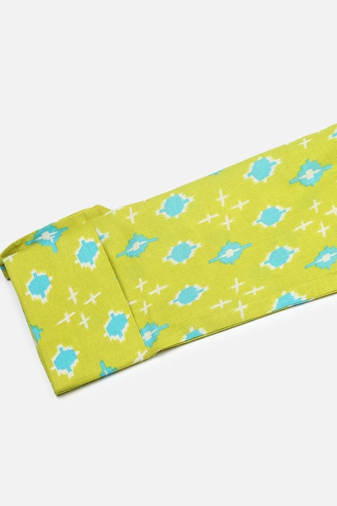 Top Women Lime Green Cotton Blend Geometric Print Straight Tunic VT1226 2026 at ShopCircuit | ON