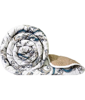 DIVINE CASA Microfiber Floral Printed Single Comforter ( 230 x 140 ) Pack of 1 - Beige