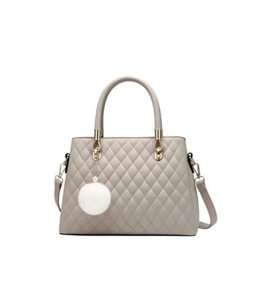 DARSHANS Women's PU Leather Solid Shoulder Zipper Handbag (Grey)-PID65120