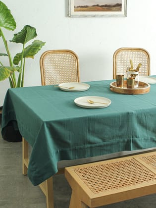 Herringbone 1 Table Cover - (Green) - Large-150x274 (cm) / Green / Cotton