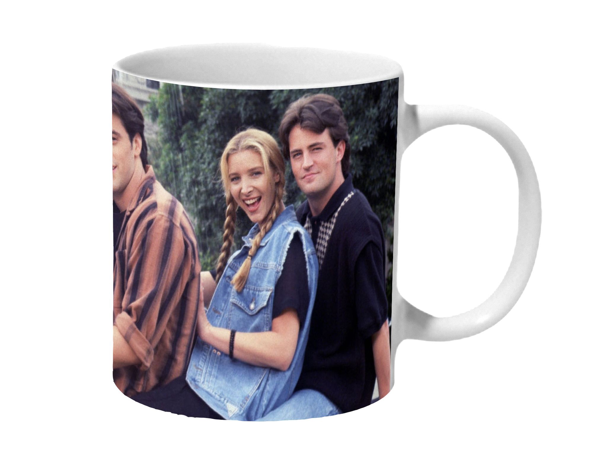 Multicolor Friends By The Fountain Ceramic Mug