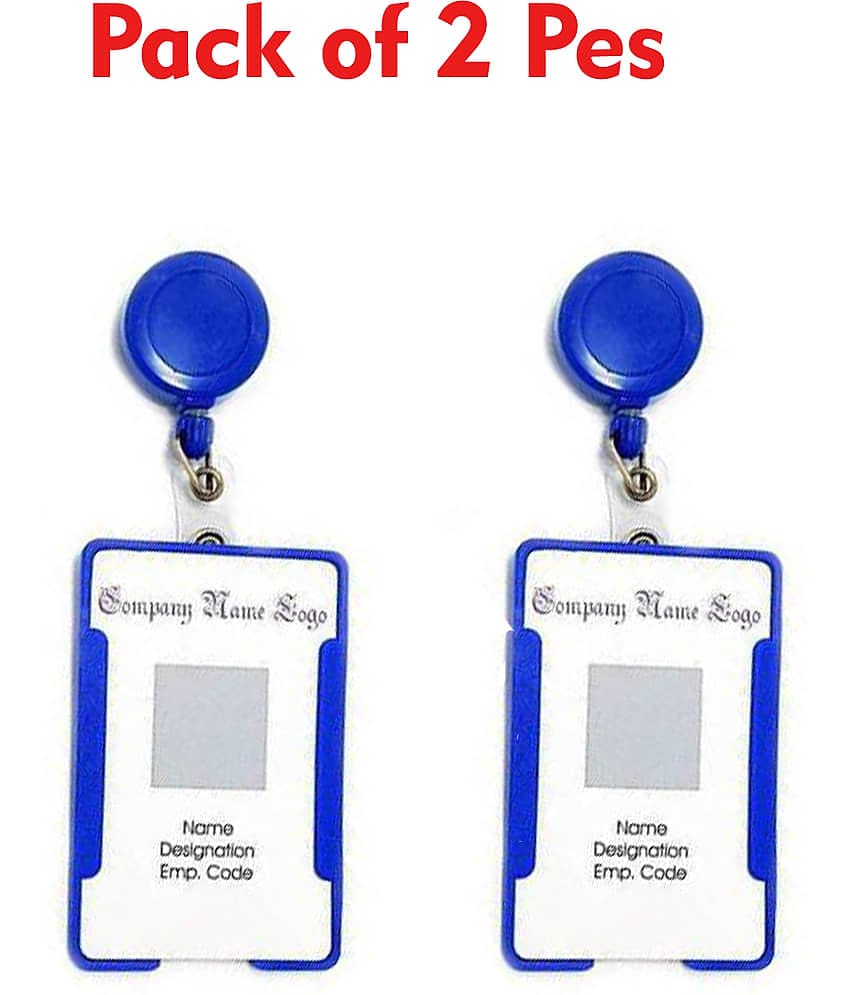 Dey's Plastic 2 ID Badge Holder ( Blue /pack of 2 )