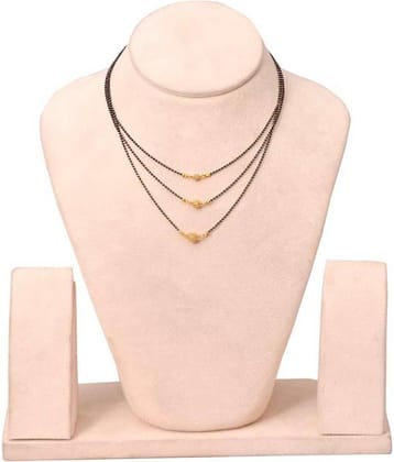 Gilher  Gold Plated  Daily Wear 3 Layer Short Size Mangalsutra For Women