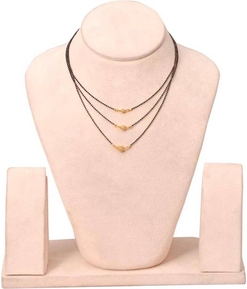 Gilher  Gold Plated  Daily Wear 3 Layer Short Size Mangalsutra For Women