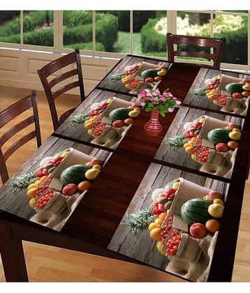 Revexo PVC Abstract Rectangle Table Mats ( 40 cm x 30 cm ) Pack of 6 - Multi