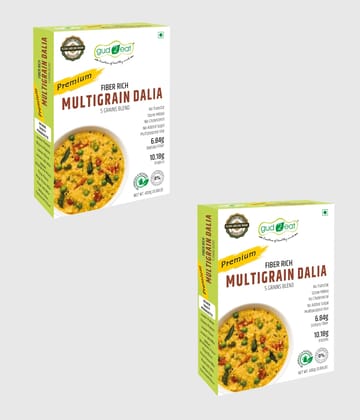 Gud2Eat Multigrain Dalia | High Fiber Healthy Breakfast | Nutritious Whole Grain Mix | Balanced Nutrition for Everyday Wellness | 800g ( Pack of 2, 400g x 2 )