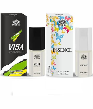 ST.JOHN Cobra Essence & Visa Pocket Perfume For Men 10ml Each (20ml)- Pack of 2
