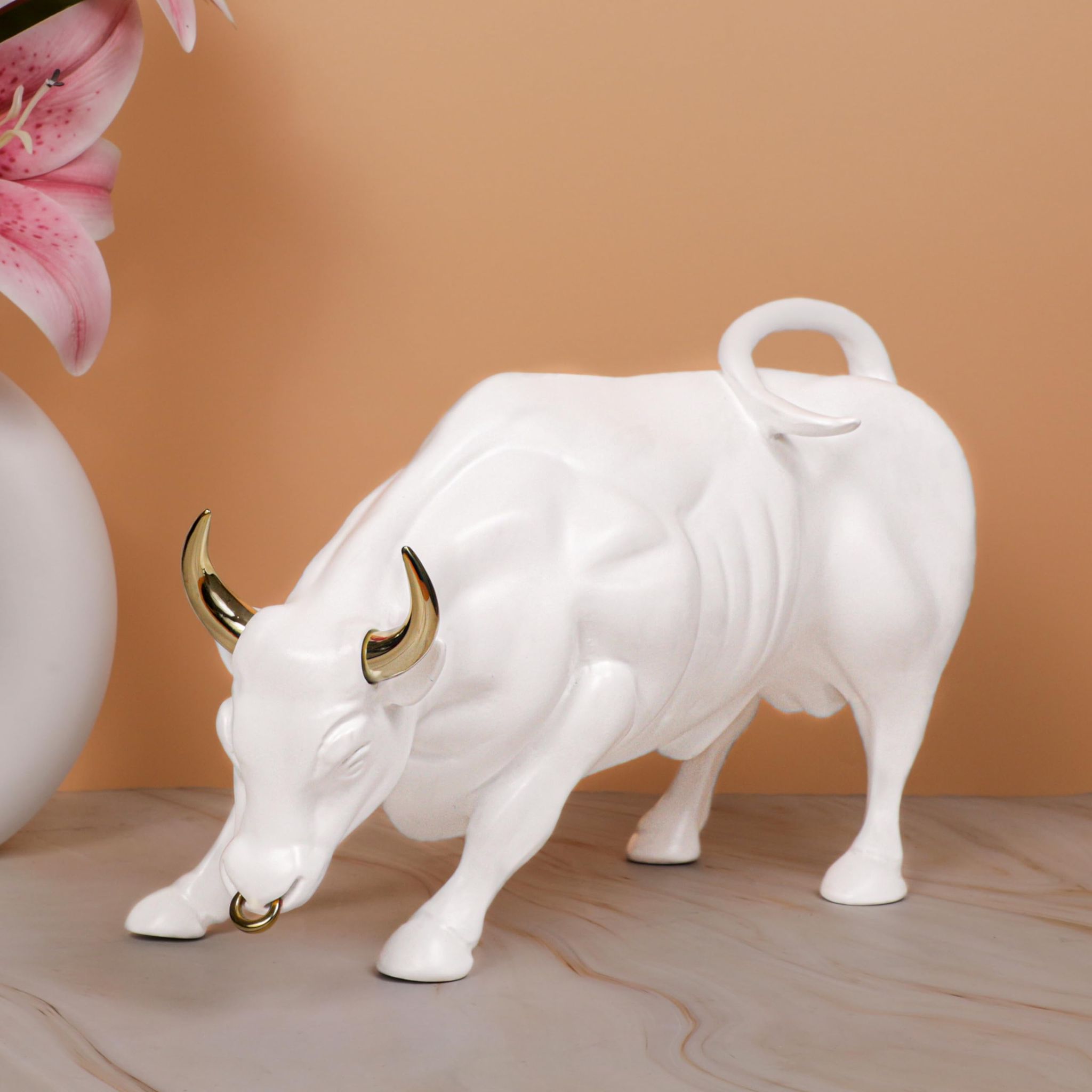 Artarium Abstract Art Bull Showpices for Living Room | Charging