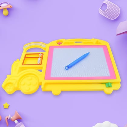 Bus Shape Drawing & Writing Slate Board for Kids (1 pc / 32 × 21 Cm)_assorted colour