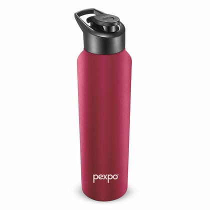 PEXPO Stainless Steel Sports/Fridge Water Bottle, 1000 ml, Crimson Red, Chromo | Wide Mouth & Leak-Proof Water Bottle