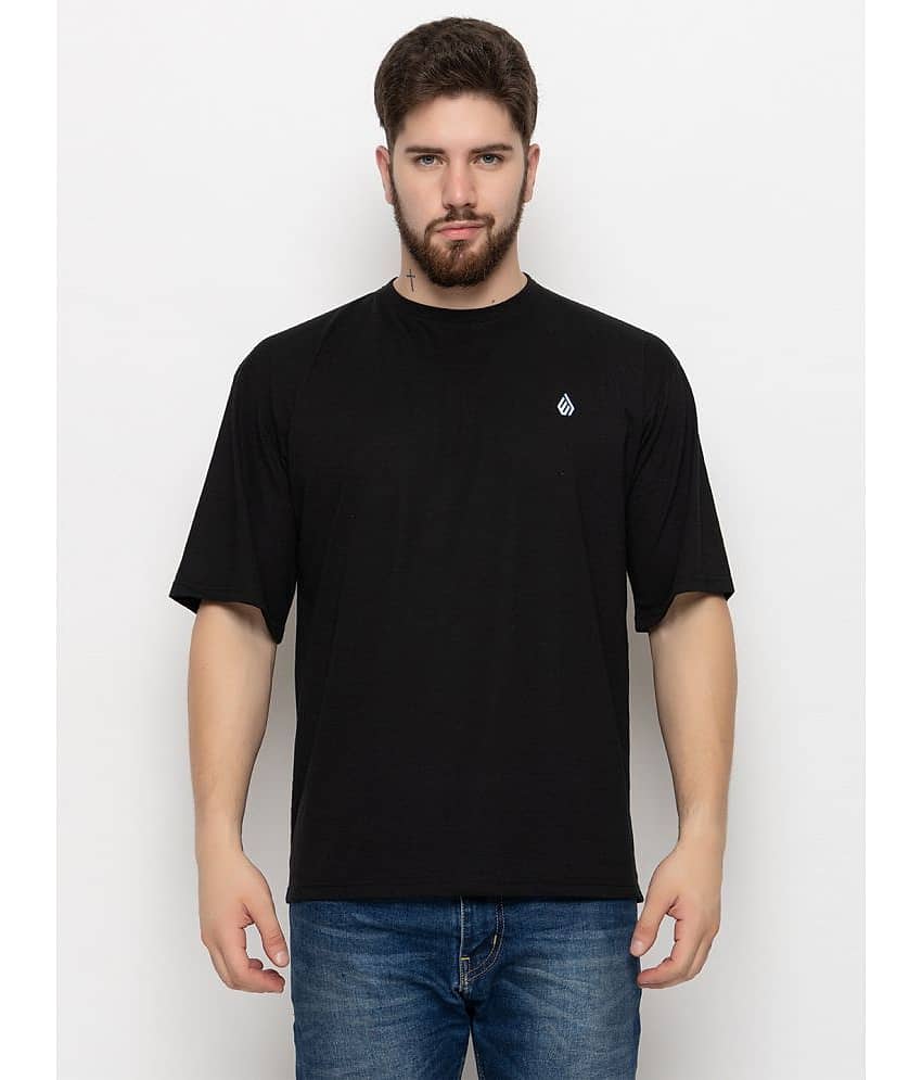 ZEBULUN Pack of 1 Cotton Blend Regular Fit Men's T-Shirt ( Black )