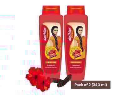 Karthika Hair Fall Shield Shampoo, Pack of 2 X 175 ml With the Goodness of Shikakai & Hibiscus, For Men & Women
