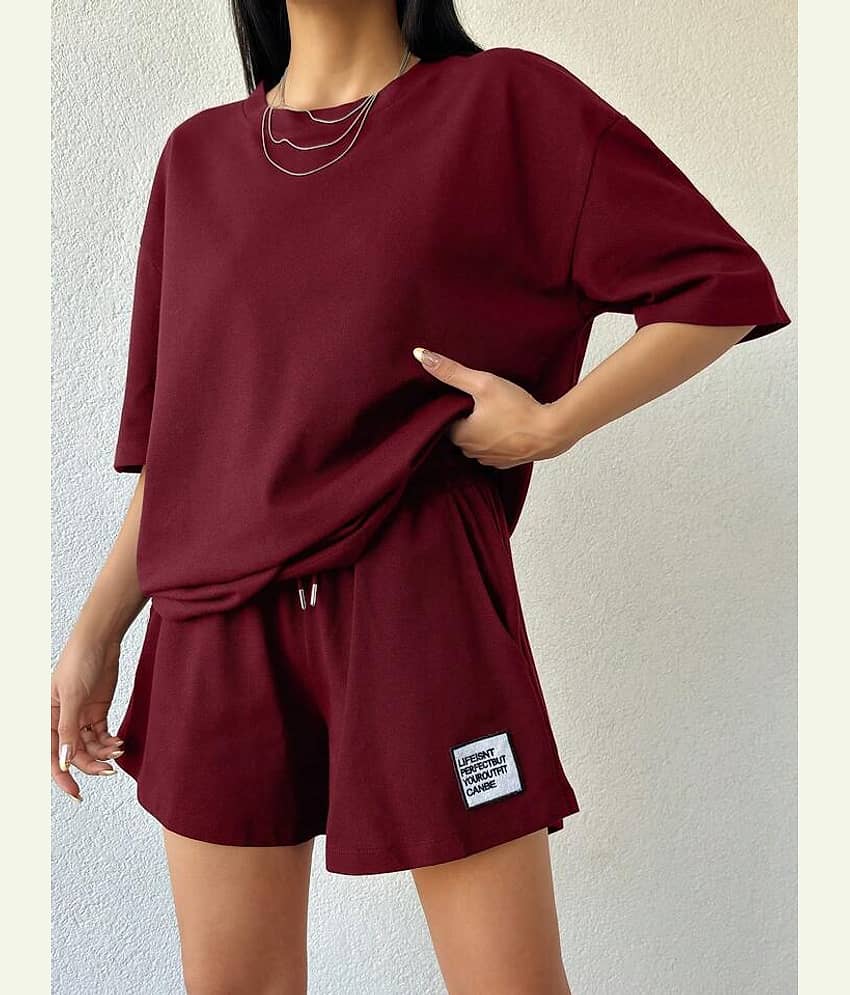 Christy World Women T-Shirt With Shorts Co-Ord Set ( Green )