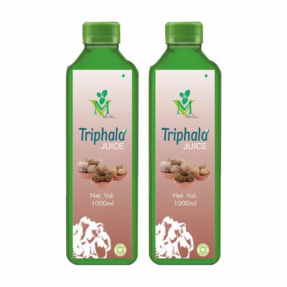 Mint Veda Triphala Juice 1000ml | Improves Digestion and Support Metabolism | For Weight Management | For Liver Detox | Boosts Immunity | Sugar Free, 100% Herbal Pack of 2