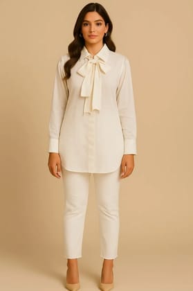 Swarovski White Natural Crepe Shirt