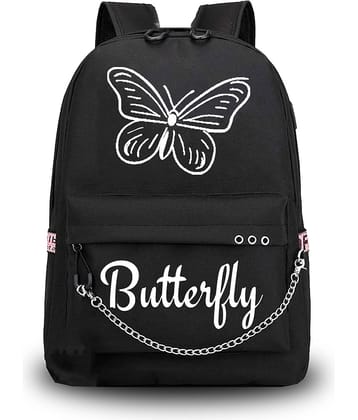 CLUCI 26 Ltrs Canvas Backpack *For Boys & Girls ( Black )