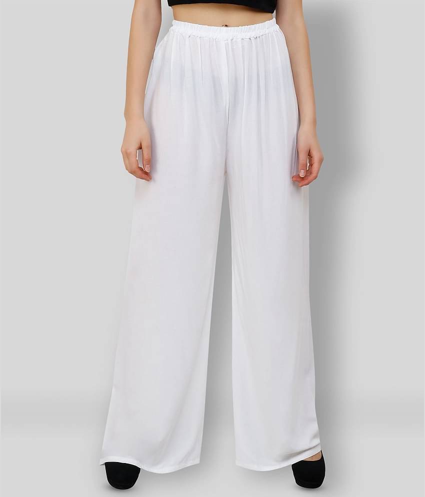 Aadrika - Maroon Rayon Wide Leg Women's Palazzos ( Pack of 1 )