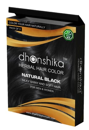 Dhanshika Natural Black Herbal Hair Color, Silky Shiny and Soft Hair, For Men & Women Dhanshika Natural Black Herbal Hair Color, Silky Shiny and Soft Hair, For Men & Women - Natural Black Hair / 45 g (Pack of 1)