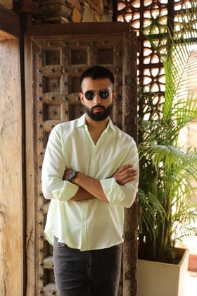 Lush Green Threaded Collection Shirt-S