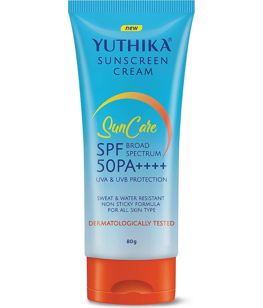 Yuthika Sunscreen SPF 50 PA++++ with UVA & UVB Protection 80g, Dermatologically Tested Sunscreen Cream for Women and Men