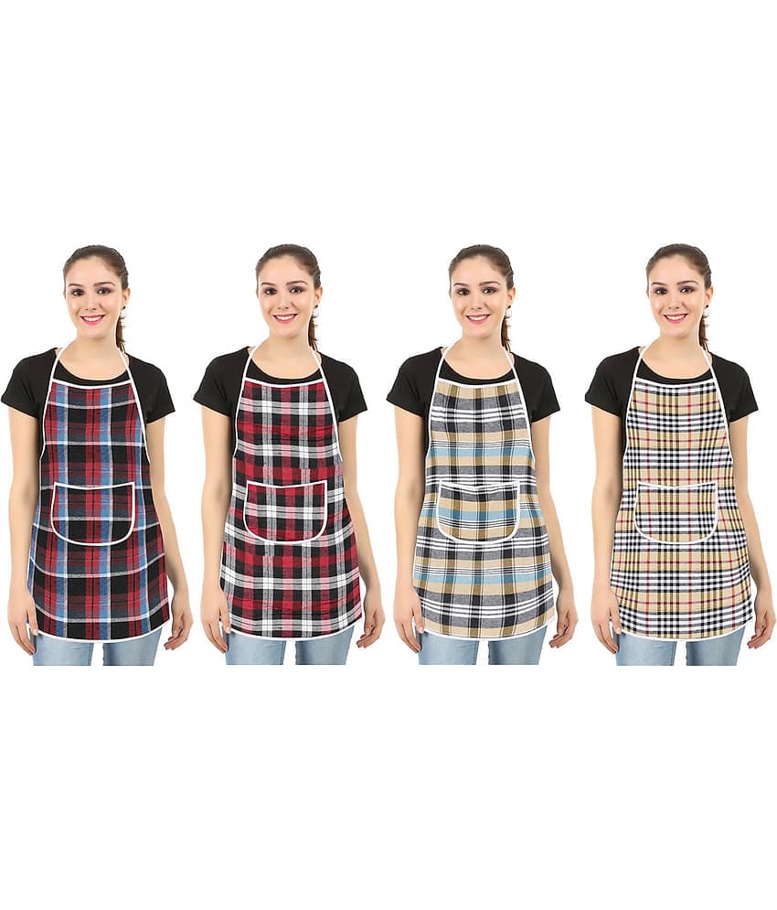 E-Retailer - Multicolor Full Apron (Pack of 4)